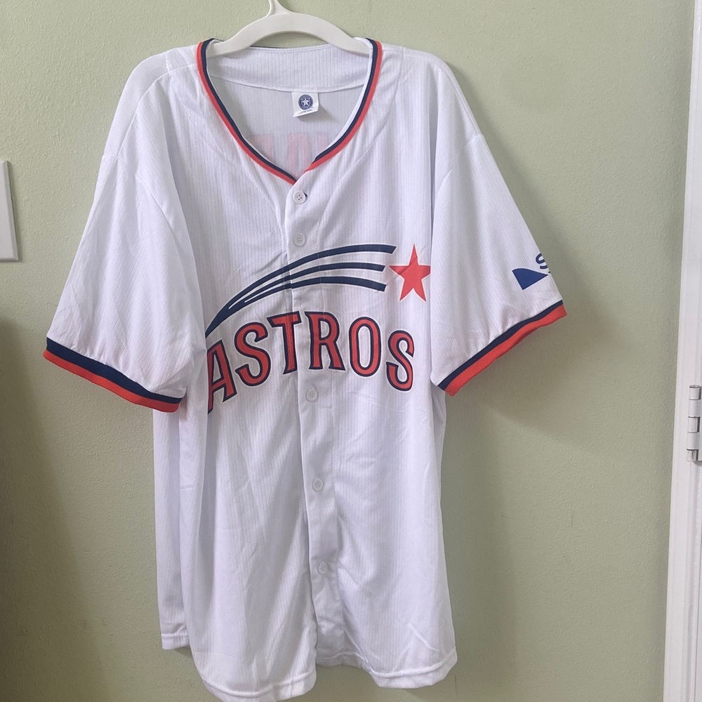 Houston Astros ALVAREZ White Baseball Jersey with Orange & Navy Trim